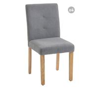 Homcom pack de 4 sillas de comedor, sillas de cocinas modernas, respaldo alto, tapizadas en pana, asiento acolchado, patas de madera, para salón, gris