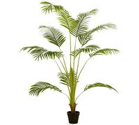 HOMCOM Palmera Areca Artificial 170 cm 11 Hojas Realistas Ø15x170 cm Verde