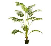 HOMCOM Palmera Areca Artificial 170 cm Árbol Artificial con 11 Hojas Realistas y Maceta de Plástico Decoración para Interior Salón Oficina Balcón Ø15x170 cm Verde