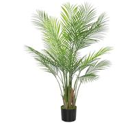 HOMCOM Palmera artificial grande de 120 cm, plantas artificiales de plástico en maceta, resistente a los rayos UV, árbol artificial artificial como real para salón, dormitorio, oficina, jardín