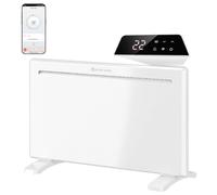 HOMCOM panel calefactor inteligente 1500 W, pared o independiente, wifi | Compatible con Alexa/Google Home, calefactor con temporizador semanal, modo ventana abierta/antihielo, termostato regulable