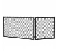 HOMCOM Pantalla antichispas plegable de 2 paneles en metal pintado, lista para usar, 140x1x50 cm, Negro