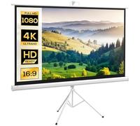 HOMCOM Pantalla de proyección con trípode 186 x 105 cm 84 pulgadas 16:9 HD 4K pantalla de proyección para cine en casa presentaciones de oficina