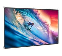 HOMCOM Pantalla de Proyección Manual 100 Pulgadas Formato 16:9 HD 4K/8K para Interior y Exterior Blanco