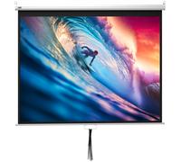 HOMCOM Pantalla de Proyección Manual 100 Pulgadas Formato 4:3/16:9 para Interior y Exterior Cine en Casa Patio Blanco