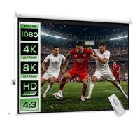 HOMCOM Pantalla de Proyector Eléctrica 100 Pulgadas 4:3 203x152 cm Blanco