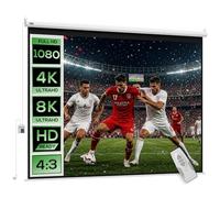 HOMCOM Pantalla de Proyector Eléctrica 84 Pulgadas 4:3 171x130 cm Blanco
