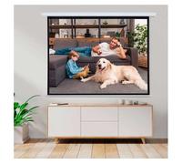 HOMCOM Pantalla del Proyector Eléctrica Portátil para Proyección Motorizada 84" 4:3 con Control Remoto Cine en Casa Presentaciones Aosom España