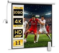 HOMCOM Pantalla de Proyector Eléctrica 85 Pulgadas Formato 1:1 Blanco
