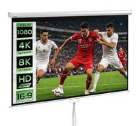 HOMCOM Pantalla de Proyector Manual 100 Pulgadas 16:9 221x124 cm Blanco