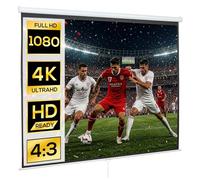 HOMCOM Pantalla de Proyector Manual 120 Pulgadas 4:3/16:9 244x183cm Blanco