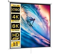 Homcom Pantalla De Proyector Manual 120 Pulgadas Formato 1:1 207x207 Cm Blanco