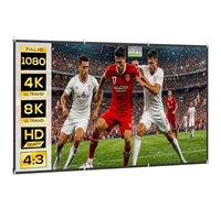 HOMCOM Pantalla de Proyector Manual 120 Pulgadas Formato 16:9 Blanco