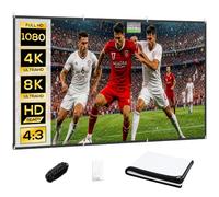 HOMCOM Pantalla de Proyector Manual 120 Pulgadas Formato 16:9 Blanco | Pantalla de Proyección, HD 4K/8K, Tela Lavable, para Interior y Exterior, Eventos Deportivos, Cine en Casa, Oficina, Patio