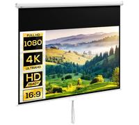 HOMCOM Pantalla de Proyector Manual 80 Pulgadas Formato 16:9 172x96 cm Blanco