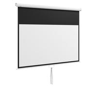 HOMCOM Pantalla de Proyector Manual 80 Pulgadas Pantalla de Proyección Portátil Formato 16:9 con Altura Ajustable para Interior y Exterior Eventos Deportivos Cine en Casa 172x96 cm Blanco