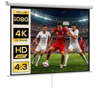 HOMCOM Pantalla de Proyector Manual 84 Pulgadas 4:3 165x124 cm Blanco