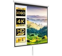 Homcom Pantalla De Proyector Manual 99 Pulgadas Formato 1:1 178x178 Cm Blanco