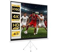 HOMCOM Pantalla de Proyector Manual con Soporte 120" 4:3 244x183 cm Blanco