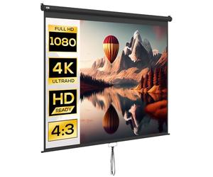 HOMCOM Pantalla para proyector de 120 Pulgadas, Formato 16:9/4:3 Ajustable, Pantalla de proyección compacta 244 x 183 cm, Blanco y Negro