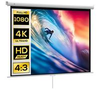 Homcom - Pantalla de proyección 84'' Blanco