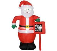 Homcom - Papá Noel inflable con cartel Feliz Navidad 180 cm