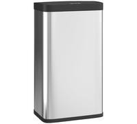 HOMCOM Papelera con Sensor 45 L con Tapa de Cierre Suave Sensor de Movimiento para Cocina Dormitorio Oficina Plateado Aosom España
