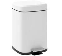 HOMCOM - Papelera de cocina (12 L, con pedal de acero inoxidable, tapa de cierre suave, compacta, cubo interior extraíble, 24,5 x 32 x 36,5 cm), color blanco