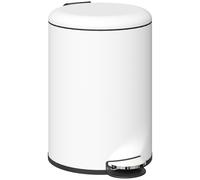 HOMCOM Papelera de Cocina 20L con Pedal Tapa de Cierre Suave y Cubo Extraíble para Dormitorio Oficina Estudio Salón Crema