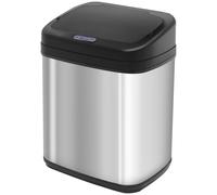 HOMCOM Papelera de Cocina 20L con Sensor Infrarrojo Apertura Automática y Cubo Interior Extraíble 33x25x42,5 cm Plata y Negro