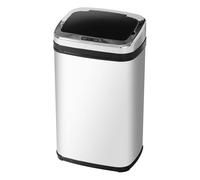HOMCOM Papelera 30L Cubo de Basura con Sensor Detector de Movimiento Automático de Acero Inoxidable 33x25x58 cm Plata y Negro Aosom España