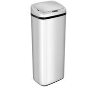 HOMCOM Papelera de Cocina 50L Cubo Basura Sensor Detector Movimiento Plata