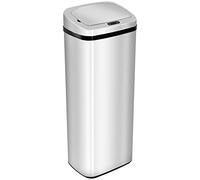 HOMCOM Papelera de Cocina 50L Cubo de Basura Cocina con Sensor Detector de Movimiento y Apertura Automático de Acero Inoxidable y ABS 33x25x58 cm Plata