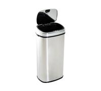 HOMCOM Cubo de Basura Inteligente de Acero Inoxidable 68L Sensor Infrarroja Apertura Automática y Contacto Manual 40,5x29,5x78 cm Plata Aosom España