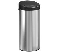 HOMCOM Papelera de cocina automática 30 L en acero inoxidable, tapa con cierre suave, 32 x 30 x 68 cm, plateado Aosom España