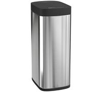 HOMCOM Papelera de Cocina Automática 50 L Papelera con Sensor de Movimiento Funciona con Pilas 26,5x35,5x68 cm Plata Aosom España