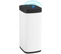 HOMCOM - Papelera de cocina automática 50L, cubo con sensor de movimiento sin contacto, funciona con pilas, resistente a las huellas de los dedos sin bandeja interior, crema