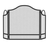 HOMCOM Parachispas para Chimenea Plegable de 3 Paneles, en Metal Pintado, Listo para Usar, 122x1x74 cm, Negro