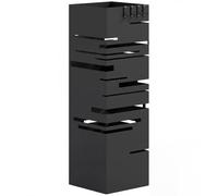 HOMCOM Paragüero Metálico con 4 Ganchos 15,5x15,5x49 cm Negro