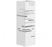 HOMCOM Paragüero Metálico con Bandeja de Goteo y 4 Ganchos, 15,5x15,5x49 cm, Blanco Aosom España