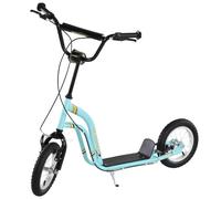 HOMCOM Patineta para niños de 5 a 12 años 2 ruedas, patineta infantil con altura ajustable 120 x 58 x 85-95 cm azul