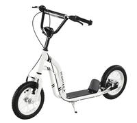 HOMCOM Patinete con Frenos Mayores de 5 Años 120x58x85-95 cm Blanco
