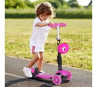 HOMCOM Patinete de 3 Ruedas para +18 Meses con Asiento Extraíble 62x25x72,5 cm