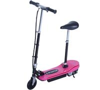 HOMCOM Patinete eléctrico plegable 120 W para niños 7 a 12 años luz LED manillar y asiento regulables 10 km/h máx. rosa Aosom España