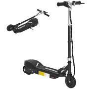 HOMCOM Patinete Eléctrico Plegable +7 Años 24V Altura Ajustable Negro | para Niños, Scooter, Batería Recargable, Velocidad hasta 12 km/h, Freno, Carga 50 kg, 74x36x82,5-92,5 cm