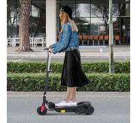 HOMCOM Patinete Eléctrico Altura Ajustable Scooter Eléctrico Plegable con Interruptor de Arranque Freno de Manillar Izquierdo Soporta hasta 50 kg 75x36x82-93 cm Rosa