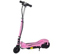 HOMCOM Patinete Eléctrico Plegable para Niños de 7-14 Años, Patinete Eléctrico con Velocidad MAX. 12 km/h, Alcance de 8 km, Altura Ajustable, Freno de Mano, Rosa