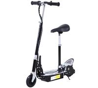 HomCom Patinete Eléctrico Scooter Plegable con Manillar y Asiento Ajustable - Color Negro - 81.5x37x96cm Aosom España