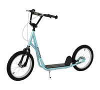 HOMCOM Patinete Infantil Patinete con 2 Ruedas Manillar Ajustable en Altura y Doble Freno Carga 100 kg 139x58x90-96 cm Azul