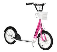 HOMCOM Patinete niños, Ruedas inflables 16", 5-12 años, Rosa